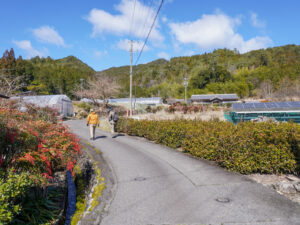 住宅地を上がっていきます